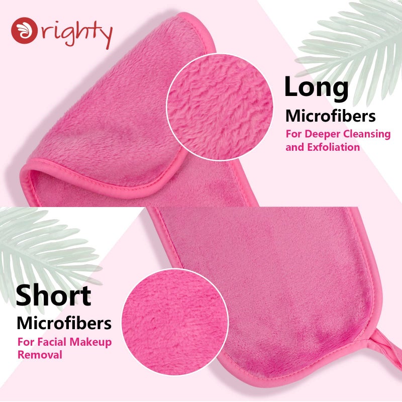 Orighty Makeup Remover Cloths Pack of 4, Reusable Microfiber Facial Cleansing Cloths, Remove Instantly Dirt, Makeup&Waterproof Mascara with Just Water, 15.5 x 7.5 in, Blue/Purple/Black/Pink - Image 2